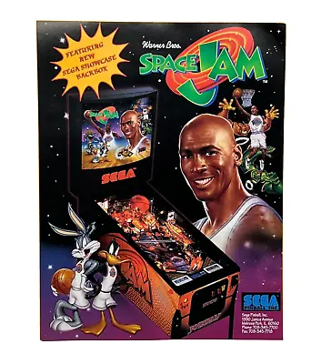 SEGA Space Jam Pinball Flyer Original 90s Promo Game Art Michael Jordan Vintage • $14.24