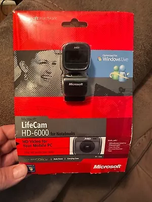 Microsoft LifeCam HD-6000 For Notebook 720p HD Video TrueColor 360° Rotation • $29.99