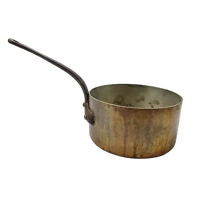 VTG Matfer Bourgeat Copper Sauce Pan Pot Brass Handle Made In France (Heavy) • $350