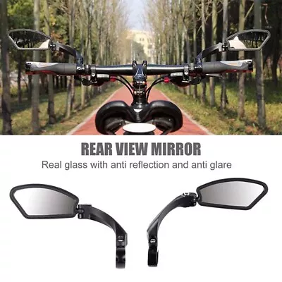 Pair Bicycle Handlebar Rear View Adjustable Rearview Mirror For Hafny HF-MR080 • $11.99