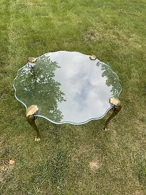 Brass Claw And Ball Glass Top Coffee Table • $449.97