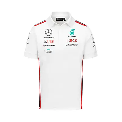 Mercedes AMG Petronas F1 Team Polo Shirt White 2023 • £50.05