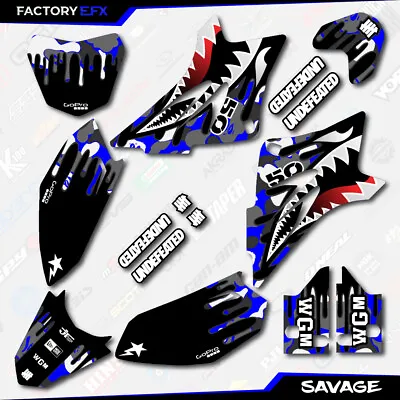 $39.99 • Buy Gray & Blue Savage Racing Graphics Kit Fits 06-23  YAMAHA TTR50 TTR 50 Decal