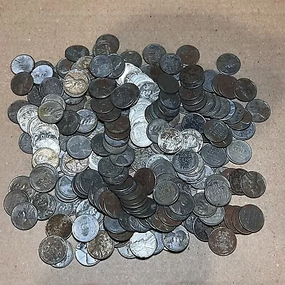 1943 Steel Wheat Cent Lot (250) Coins Cull Rusty 5 Full Rolls Steel Pennies • $19.99