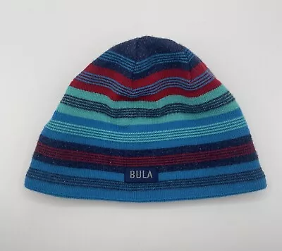 BULA Beanie Hat Multicolor With Insulated Liner Adult One Size Blue Red Stripes • $12.95