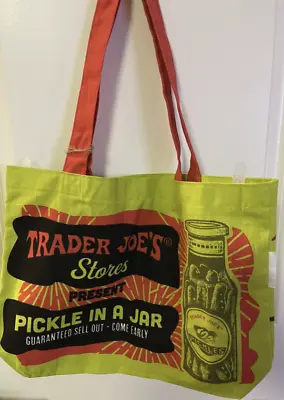 $10.99 • Buy Trader Joes Market Tote Bag Green Pickle Shopping Carrier Limited ED Shopper