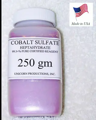 Cobalt Sulfate Heptahydrate  Reagent 99+% With Cert.  - 250 G • $33.95