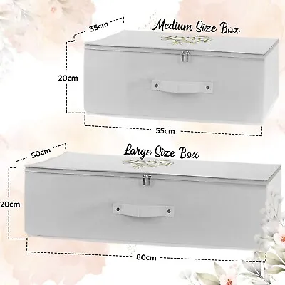 £31.99 • Buy White Personalised Zipped Wedding Dress Storage Travel Box With Bride Printed