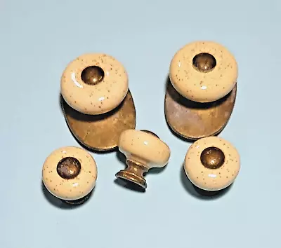 Vintage Oatmeal Ceramic Knobs Or Pulls Salvage Lot • $11.50