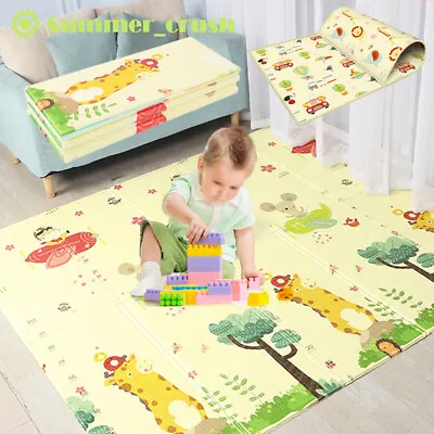 £19.95 • Buy 2 Sided Baby Foam Play Mat Foam Crawling Soft Blanket Cartoon Waterproof Picnic