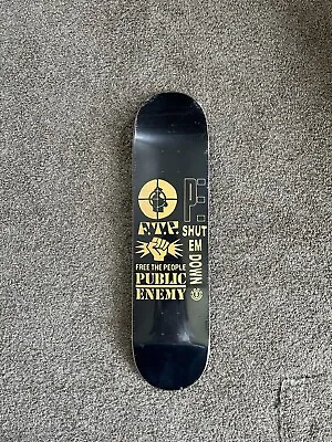 $45 • Buy Element Skateboards Public Enemy Hip Hop Skate Deck 8.0” Flavor Flav Chuck D
