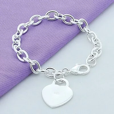 Wholesale 925 Sterling Silver Filled Charm Bracelet Women Fashion Jewelry H147 • £2.29
