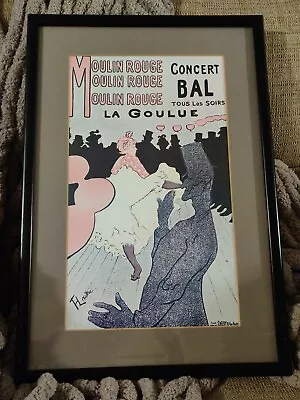 Vintage Framed 16.5x11.5   Lithograph  Moulin Rouge Henri De Toulouse-Lautrec   • $25