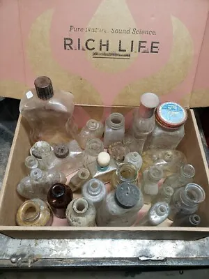 Vintage Lot Of 27 Various Perfume Jars Ink Well Listerine WindexAvon LOOK! • $4.50