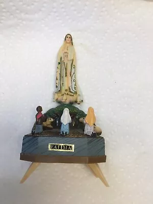 MCM Vintage Plastic 1950s Our Lady Of Fatima Statue With Three Children 6.5” • $10.97