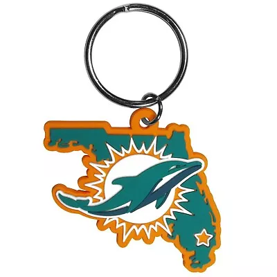 Miami Dolphins Home State Rubber Flexi Key Chain NFL Licensed Football • $8.79