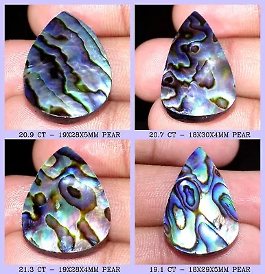 Natural Untreated Abalone Shell Loose Gemstone Pear Cabochon From New Zealand • $6.99