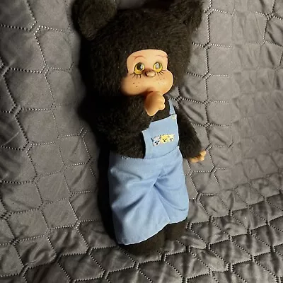 RARE Outfit-Overalls- Vintage Plush Thumb Sucking Plush 13  Bear Monchhichi Doll • $18.88