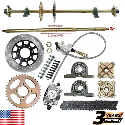 44.8 32  ATV Quad Go Kart Rear Live Axle Kit Sprocket Brake Wheel Hub Go Cart US • $136.90