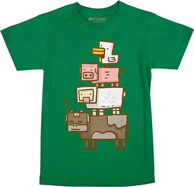 JINX Minecraft Animal Totem Boys T-Shirt Kelly Green (Cow Sheep Pig Chicken) • $9.99