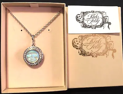 Vtg. Kirks Folly  Seaview Moon Dream  Locket-Silvertone & Crystal-New • $74.99