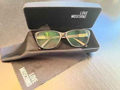 Vintage Love Moschino Italy Eyeglasses Glasses + Case + Cloth 53 15-135 Sparkle • $24.50