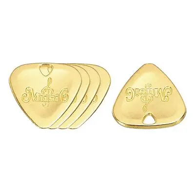 Guitar Picks 2mm Metal Gold Tone For Guitar Pack Of 5 • $7.13