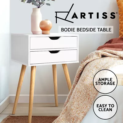 $48.40 • Buy Artiss Bedside Tables Drawers Side Table Nightstand Wood Storage Cabinet White