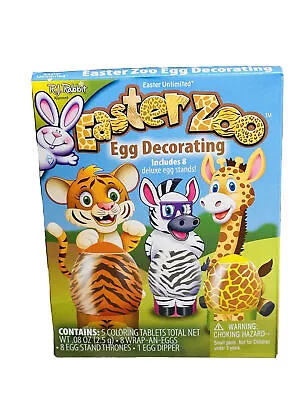 Easter Unlimited Easter Zoo Animals Print W Stands 22pc Egg Decorating Kit • £9.54