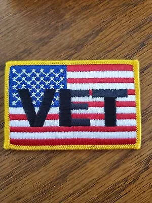 BIKER MILITARY PATCH  US FLAG VET  NEW NICE 3.5x2.25 • $7