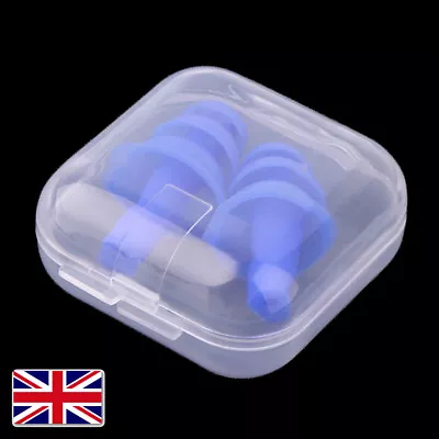 Soft Silicone Ear Plugs In Box Anti Noise Reusable Plugs For Sleep Work Study UK • £2.35