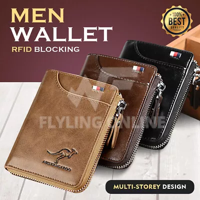 $17.50 • Buy Men's RFID Blocking Leather Short Wallet Credit ID Card Cash Holder Purse