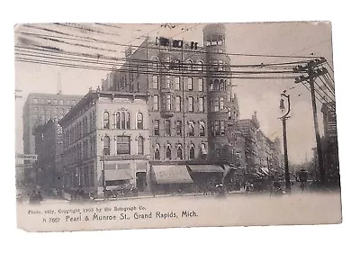 1905 Corner Of Pearl & Monroe Grand Rapids Michigan MI UDB Postcard PC • $7