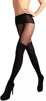 MILA MARUTTI Faux Thigh High Suspender Tights Imitating Stockings • $58.18