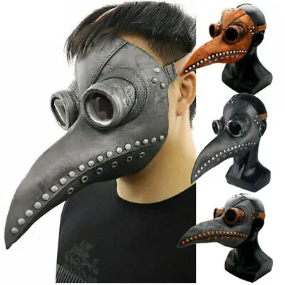 £8.99 • Buy UK Plague Doctor Mask Halloween Costume Bird Long Nose Beak PU Leather Steampunk