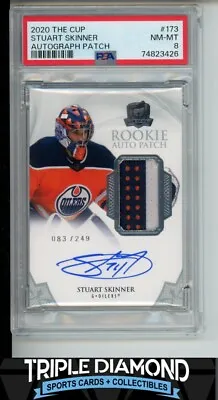 2020 UD The Cup Stuart Skinner Rookie Patch Auto #83/249 PSA 8 NM-MT A856 • $250