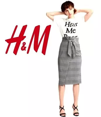 H&M Gray Woven Midi Pencil Skirt Size 0 NWT • $1.99