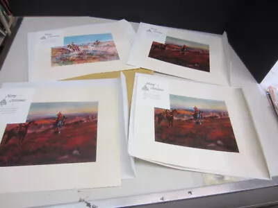Lot Of 4 VTG C.M. Russell Western Art Prints Cattle Cowboy Horse Buffalo Desert • $19.99