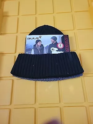 NWT Bula Unisex Merino Wool Blend Beanies 2-Pack Black/Gray One Size • $15