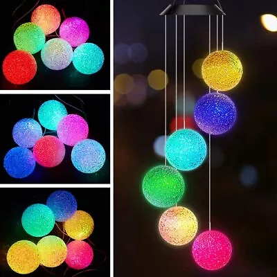 Hanging Colour Changing Solar Powered LED Lights Butterfly Garden Wind Chimes UK • £7.99