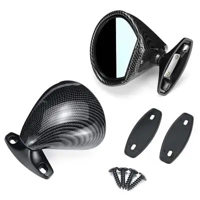 $75.58 • Buy Carbon Fiber Look Vintage Rear View Mirror Blue Anti-glare Fit For Car Door Wing