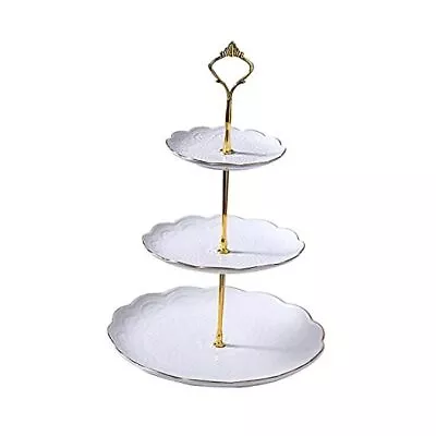  Macaron Color Ceramic 3-Tier Cake Stand/Cupcake Stand/Pastry 10/7/5-Inch White • $39.63