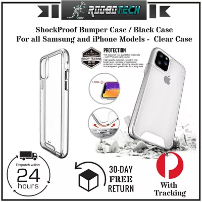 ShockProof Bumper Clear / Black Case For All Samsung And IPhone Models • $9.99