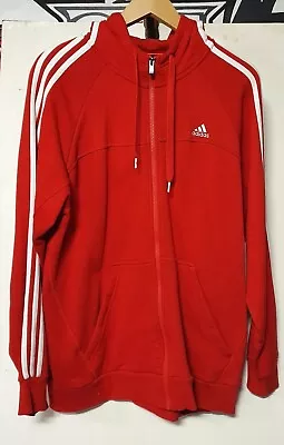 Adidas Hoodie / Jumper - Red Vintage Zip Up - Excellent Condition • $69.99