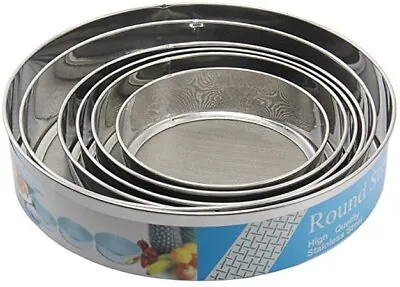£12.70 • Buy 6Pcs Large Stainless Steel Mesh Strainer Baking Flour Sieve Sifter Kitchen Tool