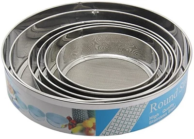 £12.70 • Buy 6Pcs Large Stainless Steel Mesh Strainer Baking Flour Sieve Sifter Kitchen Tool