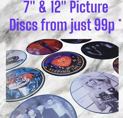 7  PICTURE DISCS VINYL RECORDS Rock Punk Funk Pop 60's 70's 80's Various Artists • £6.85