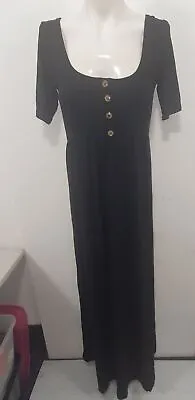 Asos Maternity Maxi Black Jersey Dress Sz Fit 10 To 12 • $11.90