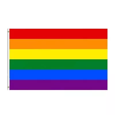 Rainbow 6 Colour Gay Pride LGBTQ+ 5ft X 3ft Flag With Eyelets • £2.99