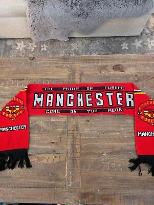 Manchester United FC Soccer Club Winter Scarf Manchester Forever Pride Of Europe • $15